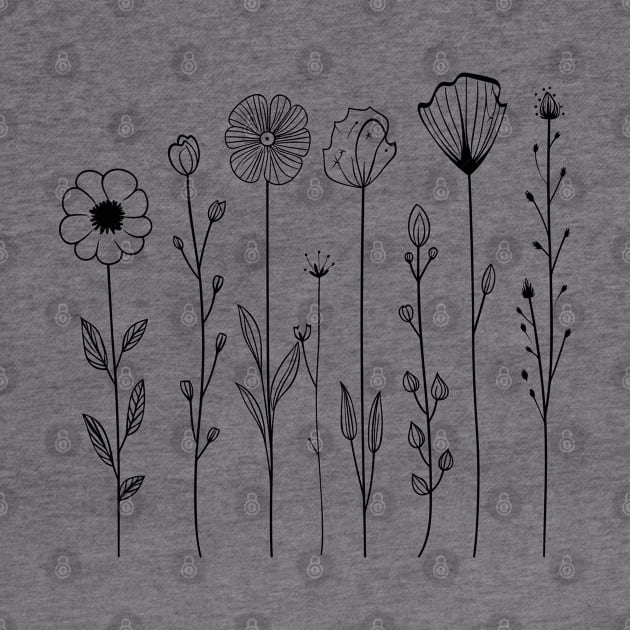 Wild flowers Line art by Sara-Design2